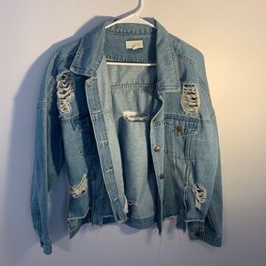 Caution to the Wind Distressed denim jacket